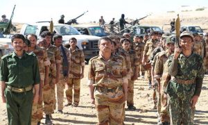 جانب من العرض العسكري لابناء قبيلة حاشد بصنعاء اليوم لدى اعلانهم اليوم النفير لمواجهة العدوان (المستقبل)